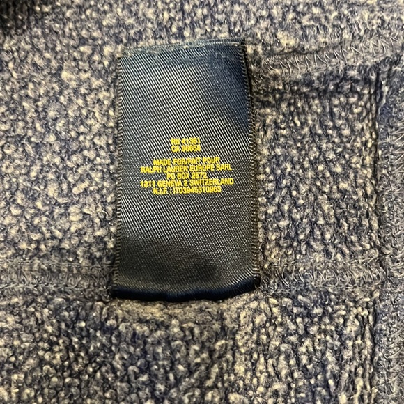 Polo Ralph Lauren Boy’s Size 4 Blue Zip Up Hoodie White POLO Logo Front Pockets - Picture 4 of 13